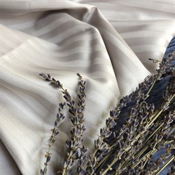 Страйп-сатин мерсеризованный серо-бежевая пастель (отрез 1.2 м) - фото 13753