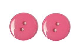 Пуговицы пластик на два прокола 15 мм ярко-розовые